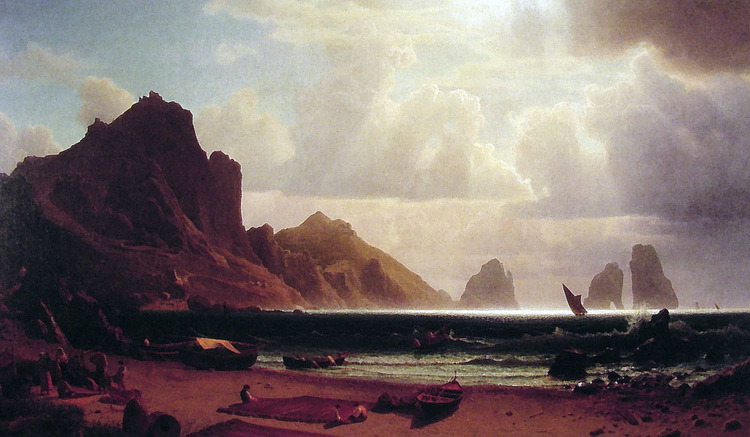 Albert Bierstadt Oil Painting The Marina Piccola, Capri - Click Image to Close